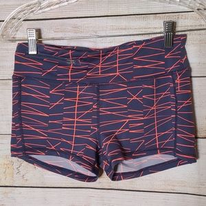 Oiselle Gray and Pink Printed Bike Shorts, Size 4